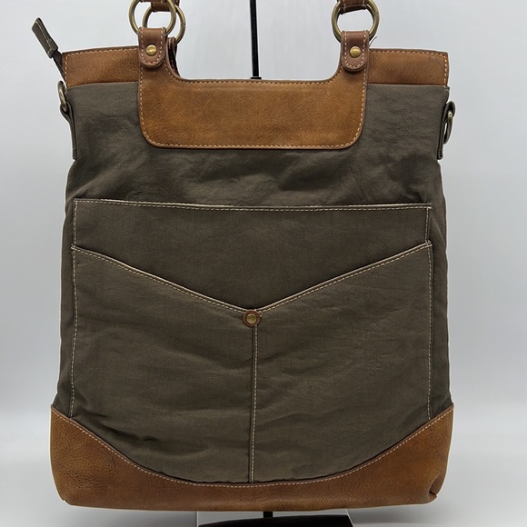The Territory Ahead Canvas and Leather Shoulder Bag Brown/Tan - Picture 3 of 16